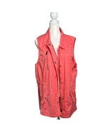 CJ Banks Sleeveless Utility Vest Snap Button Front Pockets Coral Pink XL - $31.39 CAD