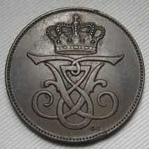 1907 Denmark 5 Ore XF Coin AE571 - £34.75 GBP