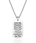 Jstud To My Son Necklace from Dad Mom Never Forget How Much I Love You B... - $333.97 MXN