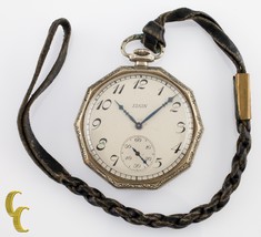 Gold Filled Decagon Elgin Antico Aperto Viso Tasca Orologio Gr 315 12S 1... - $247.93
