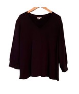 J Jill Womens Black Top Stretch Knit 3/4 Sleeve w Band Blouse Size 2X V ... - $333.75 MXN