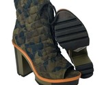 Jessica Simpson Camo Open Peep Toe Chunky Heel Boots Womens Size 7.5 Liz... - $93.11