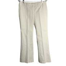 Express Editor Chino Dress Pants 10 White Flared Pockets Zip Mid Rise St... - $23.17
