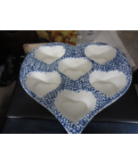 Blue &amp; White Ceramic Heart Shaped Muffin Baking Dish - $26.72