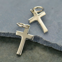 Sterling Silver Cross Charm 15x7mm - $179.42 MXN
