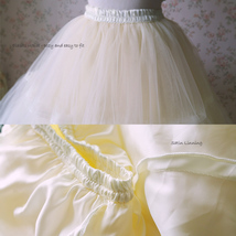 Ivory White Circle Tulle Skirt Outfit Custom Plus Size Tulle Ball Skirt Outfit image 5