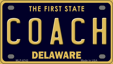 Coach Delaware Novelty Mini Metal License Plate Tag - $14.95