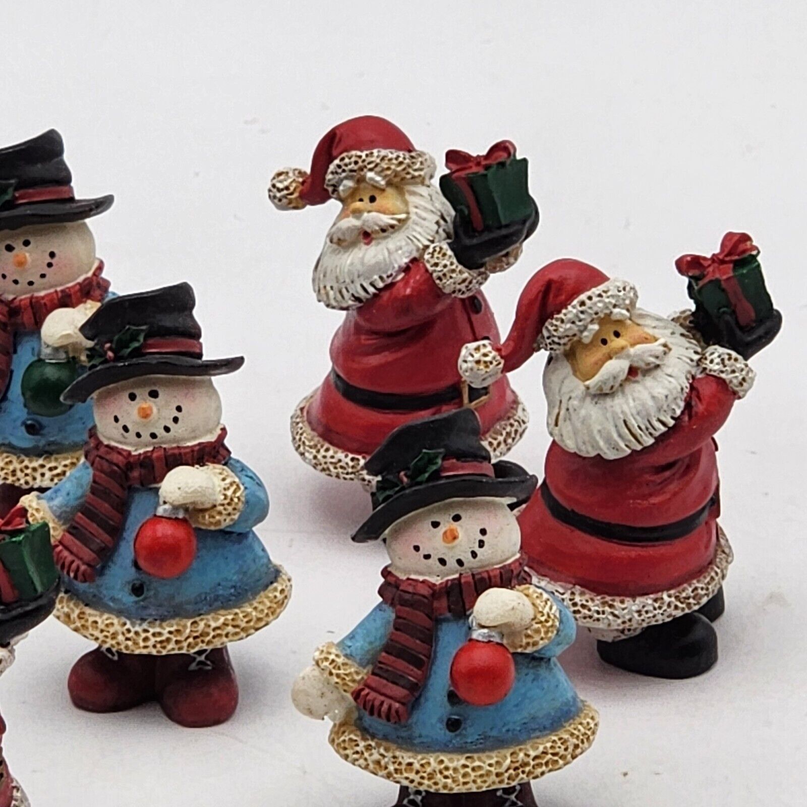 Santa & Snowman 10 Ceramic Christmas Figurines VTG Anthropologie Holiday Decor Item image 6