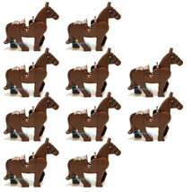 10PCS Lord Of The Rings Hobbit Knight Brown War Horse Army Minifig Block... - £11.05 GBP