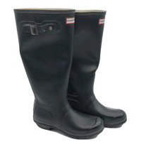 Hunter Original Tall Boots Rubber Slip On Black Mens Size 8 Womens Size 9 - £23.26 GBP