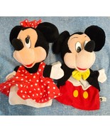 Mattel Vintage 1993 Disney Plush Mickey and Minnie Mouse 10&quot; Hand Puppets - $361.42 MXN