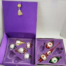 Thomas Pacconi Museum Series Glass Christmas Indent Ornaments &amp; Finial in case - £39.35 GBP