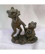 Vintage Frog Couple Art Deco Resin Statue Figurine Toad Frogs Flowers - £23.23 GBP