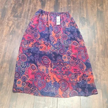 nwt $109 JONES NEW YORK Moroccan print skirt XL a-line chiffon flare boh... - $29.69