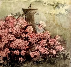 Sundial Pink Flowers Victorian Greeting Card Postcard 1900s PCBG11B - $364.42 MXN