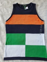 NWT Lauren Ralph Lauren Green Blue Orange White Cotton Sweater Vest Size... - £23.65 GBP