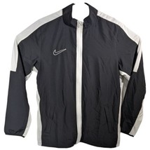 Nike Light Running Jacket Mens Large Zip Up Black Stripe White Workout Top - £27.33 GBP