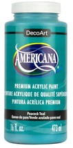DecoArt Americana Premium Acrylic Paint, 16 Oz., Peacock Teal - £10.35 GBP