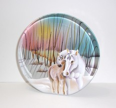 Fenton Glass &quot;First Snow&quot; Mare Foal Horse Paperweight Ltd Ed #3/27 JK Spindler - £199.03 GBP