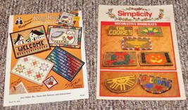 Lot 2 Cross Stitch Ragpoint Rag Rug Decorative Doormats Booklet Pattern VNTG! - £7.74 GBP