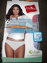 Hanes ~ 6-Pair Women&#39;s Bikini Underwear Panties Polyester Blend ~ 2XL/9 - £15.84 GBP