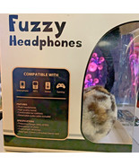 Fuzzy Leopard Print Headphones - $242.33 MXN