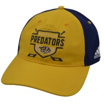 Nashville Predators Adidas NHL Coaches Cross Stick Adjustable Slouch Hockey Hat - £17.89 GBP