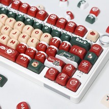 Pbt Christmas Moa Xda Cute Round Keycaps Pbt Keycap Set For Girl Kids Cu... - £49.41 GBP