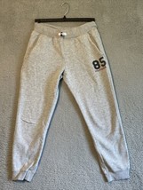 Tommy Hilfiger Sweatpants Boys Grey Sz XL (20) Fleece Tapered Spell Out ... - $16.83