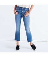MADEWELL Cali Demi Boot Raw Hem Button Fly Light/Medium Wash Size 28 - €50,19 EUR