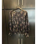 Women's Long Sleeve Floral Silk Blouse by Vince - $89.10