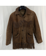 VTG 60s 70s Sz Chest 40 Suede Leather Brown Fringe Jacket Cowboy Rancher... - €185,61 EUR