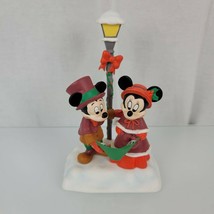 Vintage Disney Mickey &amp; Minnie Caroling Christmas Collection figurine Porcelain - £19.54 GBP