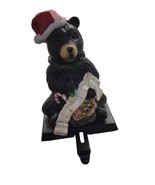 Vintage BLACK BEAR Christmas STOCKING HOLDER Mantel Hanger Resin Candy C... - $176.41 CAD