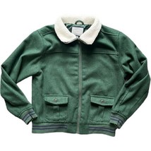 Janie and Jack Boys Bomber Jacket Size 10 - 12  Wool Blend Green Collared S9 - £14.98 GBP