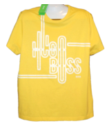 Hugo Boss Yellow White  Logo Design Cotton Men&#39;s T- Shirt Size 2XL - £92.48 GBP
