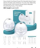 Hands Free Breast Pump P16, Wearable Breast Pump Electirc Portable with ... - $49.38
