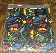 Vintage gift wrap black with bright color floral pattern wrapping paper ... - $19.75