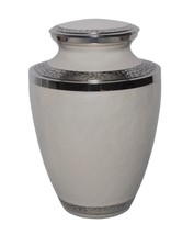 Large/Adult 200 Cubic Inches Mother of Pearl Silver Brass Funeral Cremation Urn - £156.81 GBP