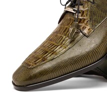 Merida Derby's Shoes Caiman and Lizard Lace Up Olive Green image 3