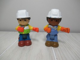 Fisher Price Little People Construction Figures bending legs Asian AA guys FLAW - $4.45