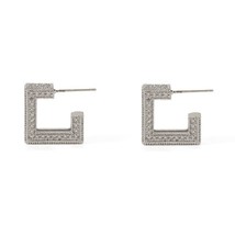 s925 silver Chunky Grande Square Hoop Earrings  fashion,Unique,Stunning,modern - £32.08 GBP