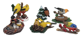 Set Of Six Bradford Exchange Bird Figurines Holiday Tweets Song Bird Collection - £47.15 GBP