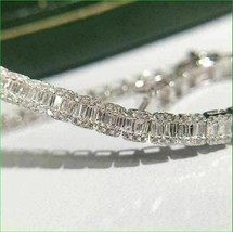 14K White Gold Plated 10Ct Baguette Cut Ladies Diamond Promise Tennis Bracelet - £188.19 GBP