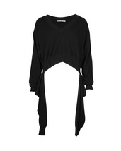 Alexander Wang Cropped Inverted Sweater In Wool Women Black S - £140.17 GBP