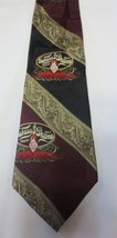 Tabasco Gulf Shrimp necktie Black Burgundy 100% silk USA - $15.00