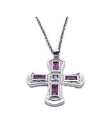 Stamped 925 sterling silver women chain Cross necklace - $65.90 CAD