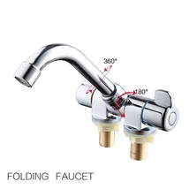 Brass Cold Hot Water Folding Faucet Tap 145*150mm #004 Marine Boat RV Caravan - £72.74 GBP