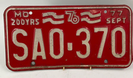 1976 Missouri 200 Years Bicentennial License Plate SA0 370 NICE GOOD Quality - £23.72 GBP