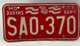 1976 Missouri 200 Years Bicentennial License Plate SA0 370 NICE GOOD Qua... - $29.69